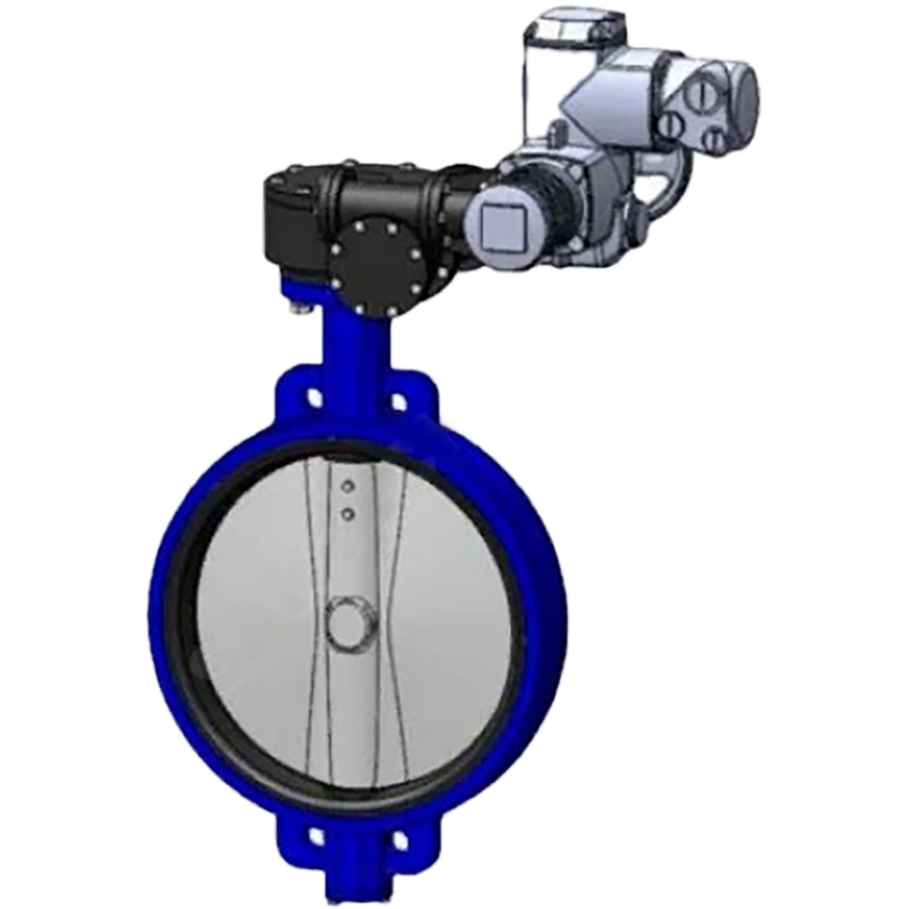 Затвор поворотно-дисковый Tecofi VPE4448 DN 350 PN 16 межфланцевый из чугуна EPDM с эл/приводом AUMA SA 07.2 400В