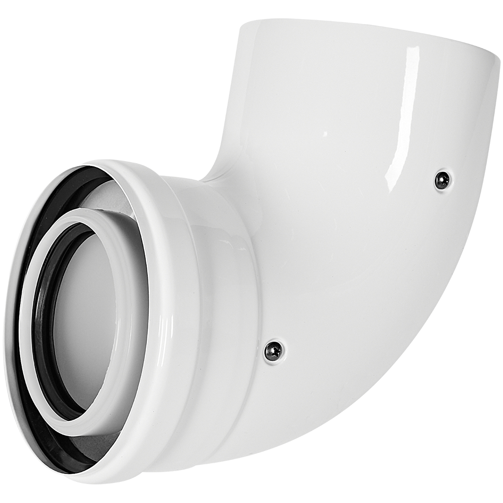 Отвод 90° конденсационный коаксиальный ROMMER D80(п-м)/125(п-м)