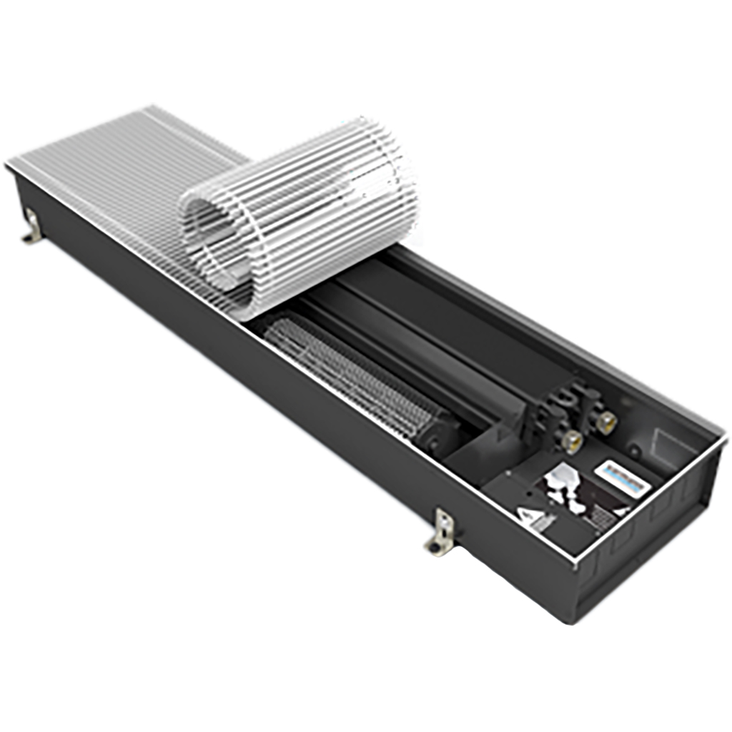 Внутрипольный конвектор VARMANN Qtherm HK 150х310х1750 (решетка фактурой дуб FA05) правое подключение