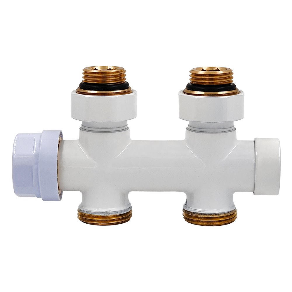 Узел нижнего подключения Primoclima Armature термостатический Thermolink Прямой (Straight valve) 1/2 х3/4, белый