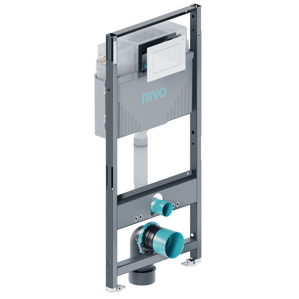 Инсталляция для унитаза со сливным баком RIVO Set A + Панель смыва RIVO Touch Line Белый глянцевый