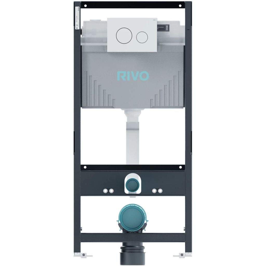 Инсталляция для унитаза со сливным баком RIVO Set A + Панель смыва RIVO Touch Neo Белый глянцевый
