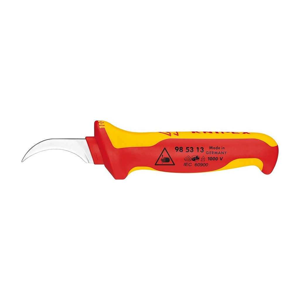 Нож KNIPEX для секторного кабеля VDE, 190 мм, 2-комп диэлектрическая ручка
