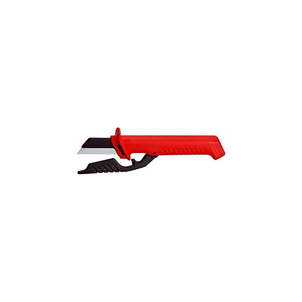Нож KNIPEX для кабеля VDE, сменное лезвие 50 мм, длина 190 мм, 1-комп диэлектрическая ручка, нерж. хирургическая сталь