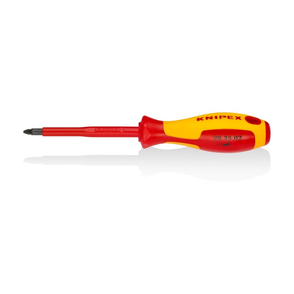 Отвёртка VDE KNIPEX Pozidriv PZ2 x 100 мм, длина 212 мм, диэлектрическая
