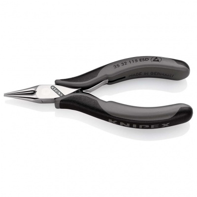 Плоскогубцы KNIPEX захватные для электроники ESD, круглые губки, 115 мм, 2-комп антистатические ручки