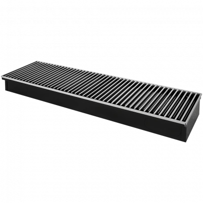 Внутрипольный конвектор ROMMER RCN1-1000 80х200х800 (Решётка роликовая, анодированный алюминий) универсальное подключение
