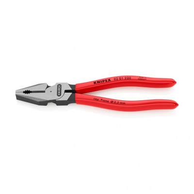Плоскогубцы KNIPEX комбинированные особой мощности, 200 мм, фосфатированные, обливные ручки