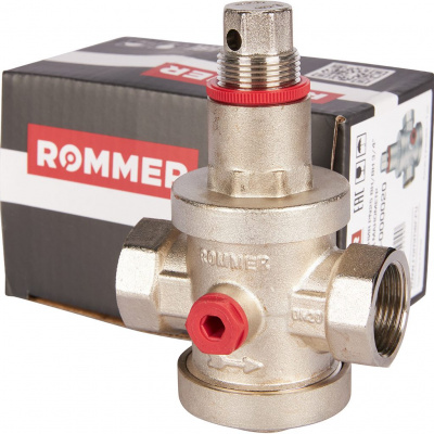 Редуктор давления ROMMER PN25 вн/вн 3/4 с выходом под манометр