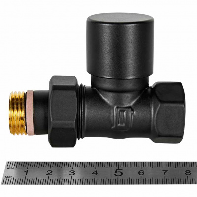 Клапан запорно-балансировочный STOUT Design черный, прямой 1/2