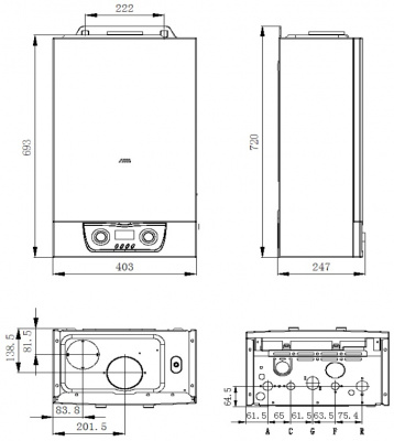 Газовый котел MIZUDO MAESTRO ONE M36ТH (36 кВт, одноконтурный) OPT