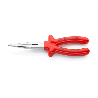 Длинногубцы KNIPEX с режущими кромками VDE, 200 мм, хром, обливные диэлектрические ручки