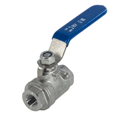 Кран шаровый NewKey муфтовый двусоставной нержавеющий (2PC), AISI304 DN 8 (1/4 ), (CF8), PN64