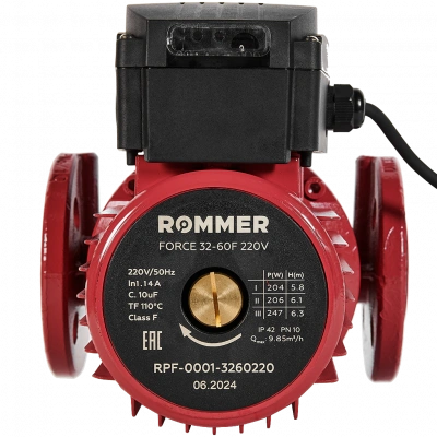 Насос циркуляционный фланцевый ROMMER RPF трехскоростной 32-60F 220V