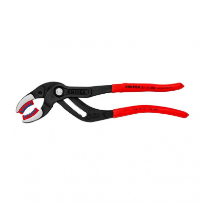 Клещи KNIPEX переставные трубные, зев 10-75 мм, длина 250 мм, пластиковые насадки на губках, фосфатированные