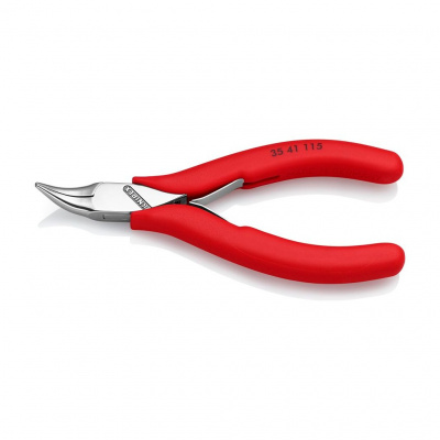 Плоскогубцы KNIPEX захватные для электроники, плоскокруглые губки 45°, 115 мм, обливные ручки