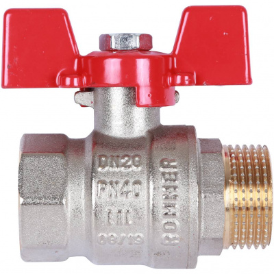 Кран шаровой ROMMER 3/4 ВН/НР, ручка бабочка