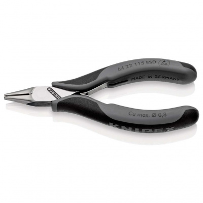 Кусачки KNIPEX торцевые для электроники ESD, маленькая фаска, узкие губки, 115 мм, 2-комп антистатические ручки