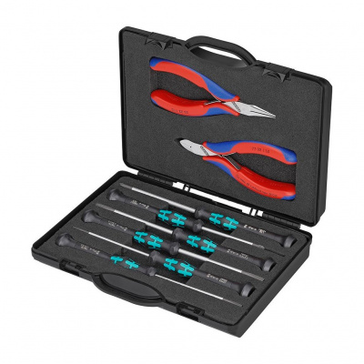 Набор инструмента KNIPEX для электроники, в кейсе, 8 пр., KN-: 3522115, 7702115, отвертки 0,4 x 2,5 / 0,5 x 3,0 / 0,6 x 3,5 / 0,8 x 4,0 / PH0 / PH1