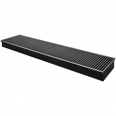 Внутрипольный конвектор ROMMER RCN2-1000 80х260х1200 (Решётка роликовая, анодированный алюминий) универсальное подключение