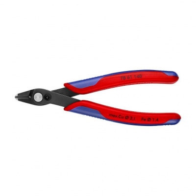 Бокорезы KNIPEX Electronic Super Knips XL прецизионные, чернёные, для кабельных стяжек, 140 мм, 2-комп ручки