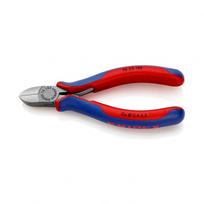 Бокорезы KNIPEX электромеханика, пружина, без фаски, 125 мм, фосфатированные, 2-комп ручки