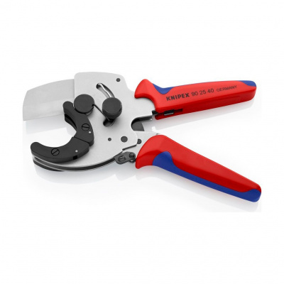 Труборез-ножницы KNIPEX для толстостенных пластиковых и композитных труб, диаметр 26-40 мм, длина 210 мм, с трещоткой