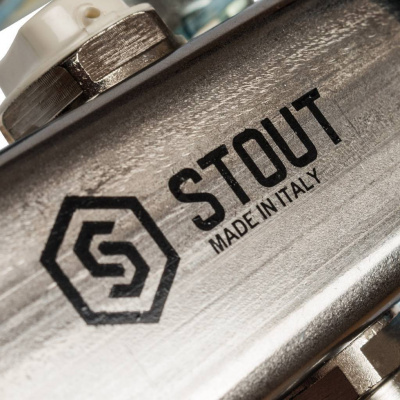 Коллектор из нержавеющей стали для радиаторной разводки STOUT 2 выхода