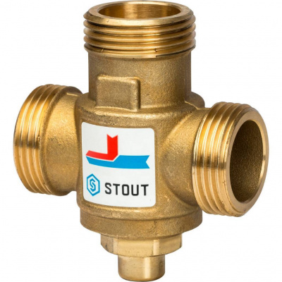 Термостатический смесительный клапан STOUT SVM-0050 G 1 1/2M-G 1 1/2F-G 1 M 70°С
