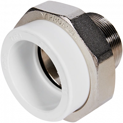 Муфта комбинированная Pro Aqua d=63-2 PP-R разъемная (американка) НР Белая