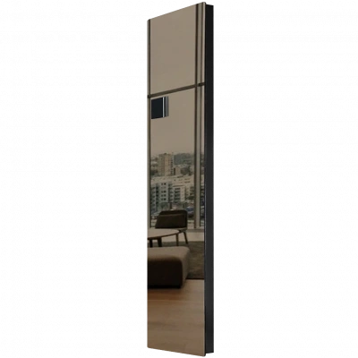 Дизайн-конвектор STOUT LUNA 300x1200 прав 1.4 кВт шнур RAL9005 Mirror bronze BI