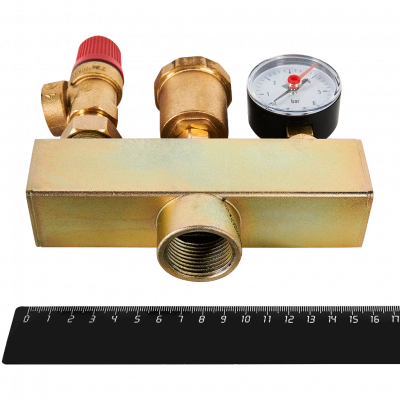 Группа безопасности котла ROMMER 3 бар, 1 (до 50 кВт) (без теплоизоляции)
