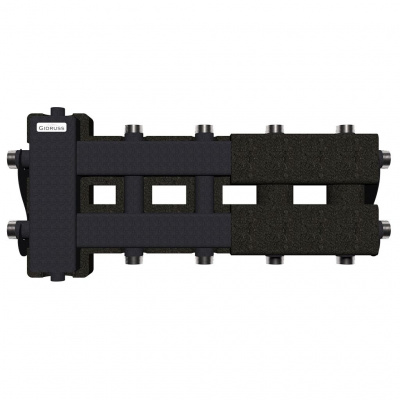 Балансировочный коллектор GIDRUSS BM-60-5DU.EPP (до 60 кВт, вх. G 1, 2+2+1 контура G 1,4D-кронштейны K.UMS, EPP-термоизоляция)