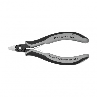 Бокорезы KNIPEX прецизионные ESD, острая головка, 125 мм, 2-комп антистатические ручки
