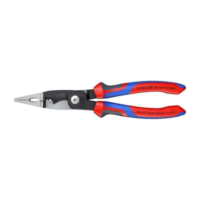 Клещи KNIPEX электромонтажные, 6-в-1, зачистка 0.75 – 1.5 / 2.5 мм2, рез диаметр 15 мм / 50 мм2, 200 мм, фосфатированные, 2-комп ручки, SB