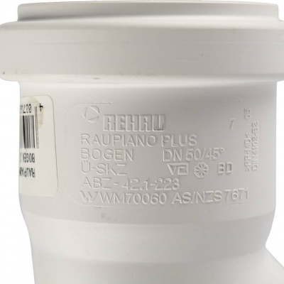 Отвод РЕХАУ RAUPIANO PLUS диам. 50 на 45°
