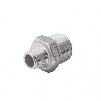 Ниппель NewKey резьбовой переходной нержавеющий, AISI304 DN20хDN10 (3/4х3/8), (CF8), PN16
