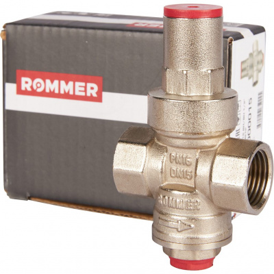 Редуктор давления ROMMER PN16 вн/вн 1/2 с выходом под манометр
