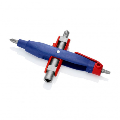 Ключ KNIPEX штифтовый для стандартных шкафов, квадрат : 5 - 8 мм, треугольник : 9 мм, двойная бородка : 3 - 5 мм, длина 145 мм