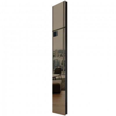 Дизайн-конвектор STOUT LUNA 225x1400 прав 0.9 кВт шнур RAL9005 Mirror bronze BI