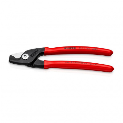 Кабелерез KNIPEX StepCut, ступенчатый рез, диаметр 15 мм (50 мм2), длина 160 мм, фосфатированный, обливные ручки