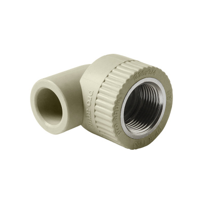 Угольник комбинированный Pro Aqua d=20-1/2 PP-R ВР Серый