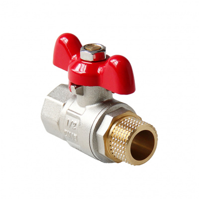 Кран шаровой Pro Aqua D 1/2 полнопроходной, ручка-бабочка, Н-В