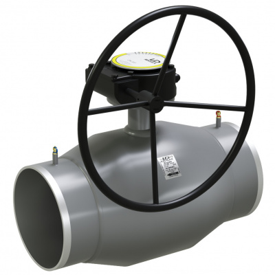 Кран шаровой LD КШЦПР Energy Regula из стали 20 Ду250/200 Ру2,5 с редуктором