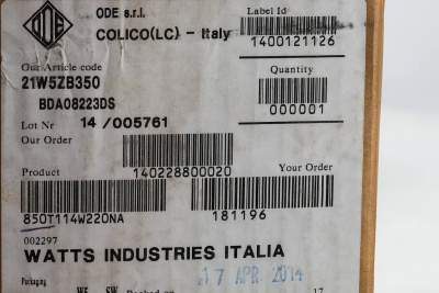 Соленоидный клапан Watts 850Т (850T114W220NA) для систем водоснабжения 1.1/4 230V Н.О.