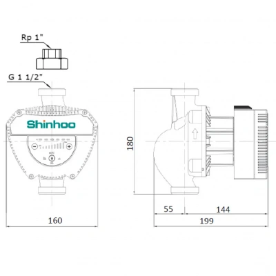 Циркуляционный насос Shinhoo MEGA+ 25-12 1x230V