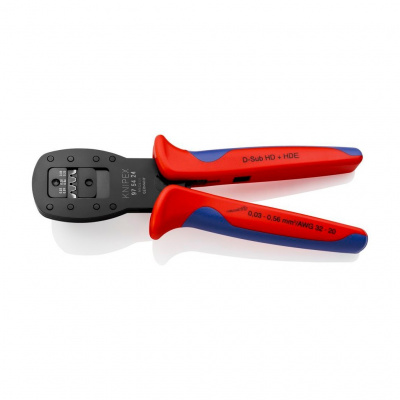 Пресс-клещи KNIPEX для мини-штекеров, 3 гнезда, D-Sub, HD 20, HDE, 0.03-0.56 мм2, 190 мм