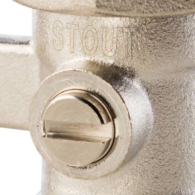 Узел нижнего подключения радиатора STOUT для двухтрубной системы, прямой 3/4