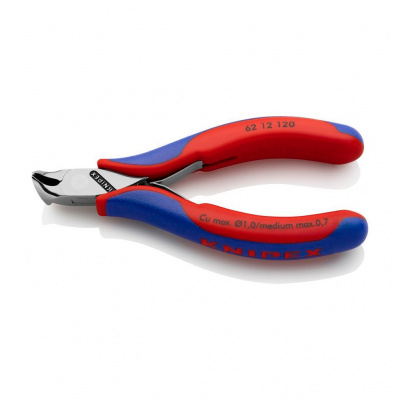 Кусачки KNIPEX торцевые для электроники, без фаски, губки 15°, 120 мм, 2-комп ручки