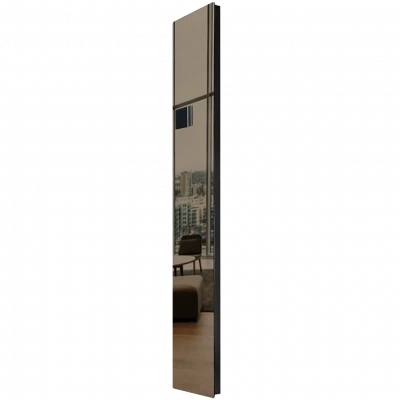 Дизайн-конвектор STOUT LUNA 400x2200 прав 1.6 кВт шнур RAL9005 Mirror bronze BI